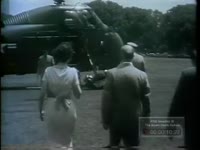 Series of WSB-TV newsfilm clips of an emergency evacuation drill at the White House, 1957 June 14