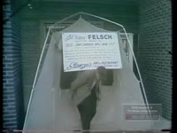 Series of WSB-TV newsfilm clips from Milwaukee, Wisconsin showing Art Felsch as the first person in line to buy World Series tickets from probably 1959 September