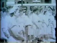 Series of WSB-TV newsfilm clips of ceremonies marking the return of the movie set for the fictional plantation Tara, from the film <i>Gone With the Wind</i>, to Georgia, including a parade and a speech at the Georgia State Capitol by Governor Ernest Vandiver, Atlanta, Georgia, June 1, 1959.