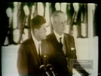 JOHN KENNEDY OFFERS HIS THANKS TO HAROLD MACMILLAN AFTER THEIR MEETING COMES TO A CLOSE; LEAVES GREAT BRITAIN