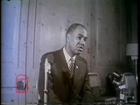 WSB-TV newsfilm clip of Roy Wilkins, executive secretary of the National Association for the Advancement of Colored People, clarifying the history of sit-ins as a direct action tactic at a press conference, 1960