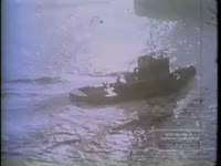 QUEEN ELIZABETH COLLISION; LARGE PASSENGER LINER AT SEA