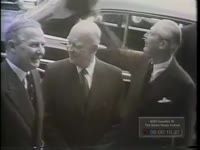 Series of WSB-TV newsfilm clips of officials meeting with U.S. Secretary of State John Foster Dulles at the Walter Reed Medical Center, 1959 March 26