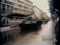 U.S. ARMOR AND INFANTRY TROOPS MARCH IN BERLIN