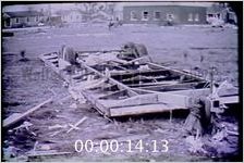 Series of WSB-TV newsfilm clips of homes and other buildings destroyed by a tornado (No date)
