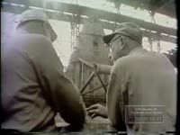 Series of WSB-TV newsfilm clips showing the construction and launching of the U.S.S. Savannah (AOR-4) in Quincy, Massachusetts, 1970 April 23