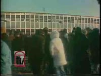 WSB-TV newsfilm clip of students protesting against court-ordered busing for school desegregation and governor Lester Maddox speaking at the rally, Atlanta, Georgia, 1971 January 9