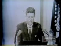 PRESIDENT KENNEDY REPORTS ON AERIAL PHOTOS OF CUBA SHOWING SOVIET MISSILES HAVE BEEN DISMANTLED
