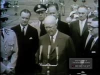 KING BAUDOUIN OF BELGIUM ARRIVES TO WELCOME BY PRESIDENT EISENHOWER (NO DATE)