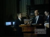 Georgia Governor Lester Maddox swears in Bill Burson as Director of the Department of Family and Children Services.