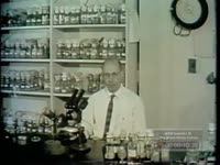 Series of WSB-TV newsfilm clips of an unknown scientist discussing the balance between the benefits of atomic energy and dangers of atomic weapons, 1957 February 22