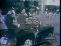Series of WSB-TV newsfilm clips featuring Georgia Commissioner of Agriculture Phil Campbell in a parade celebrating the Pimiento Festival, Woodbury, Georgia, 1961 October 11