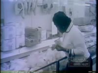 Series of WSB-TV newsfilm clips of people at a grocery store shopping for Thanksgiving (No date)
