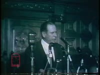 WSB-TV newsfilm clip of governor Marvin Griffin addressing the General Assembly on segregation and keeping public schools open, Atlanta, Georgia, 1956
