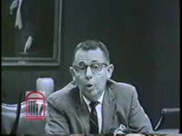 WSB-TV newsfilm clip of Dr. Judson C. Ward of Emory University speaking about a Georgia Supreme Court ruling allowing private universities to integrate without becoming subject to state taxes in Atlanta, Georgia, 1962 September 15