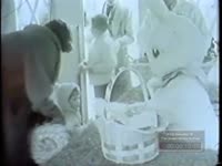 Series of WSB-TV newsfilm clips of children visiting an Easter Bunny attraction at Lenox Square, Atlanta, Georgia, 1964 March