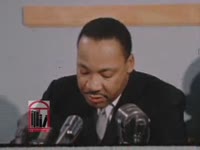 Series of WSB-TV newsfilm clips of a press conference during which Dr. Martin Luther King, Jr. criticizes the Georgia Legislature for not seating Julian Bond in the House of Representatives in Atlanta, Georgia, 1966 January 13