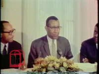 WSB-TV newsfilm clip of Q. V. Williamson demanding that the Board of Education correct the discriminatory over-crowding and segregation in schools in Atlanta, Georgia, 1967 October 12