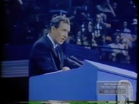 Nominees Hubert Humphrey and Edmund Muskie at the Democratic Convention which was held in Chicago, August 26-29, 1968. The exact date of the clip is unknown, but Humphrey won the nomination on the 28th and names Muskie on the 29th, the last day of the convention. Julian Bond had been nominated for Vice-President, but, at age 28, was too young to meet the constitutional requirement for the office. Supporting information was taken from the following source: "Brief History of Chicago's 1968 Democratic Convention." <i>CNN AllPolitics</i>. Web 4 January 2013.