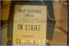 Meat Cutters Union Picket Entrance to Colonial Food Store