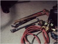 Police Examine Burglary Tools