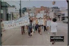 WSB-TV newsfilm clips of gay pride march and rally at Piedmont Park, Atlanta, Georgia, June 25, 1972