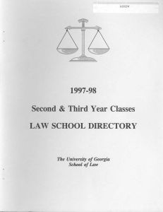 Second & Third Year Classes Law School Directory 1997-98