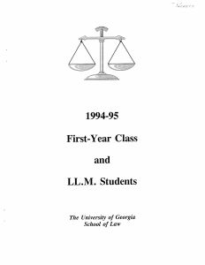 Law School Directory 1994-95 (First Year & LL.M.)