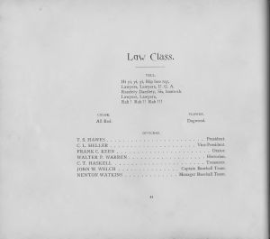 Roll of Students of the Law Class