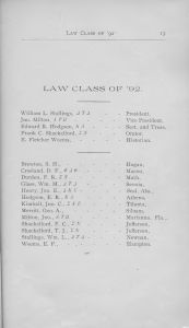 Law Class of '92 and History of the Law Class