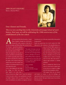 Dean's Report 2008