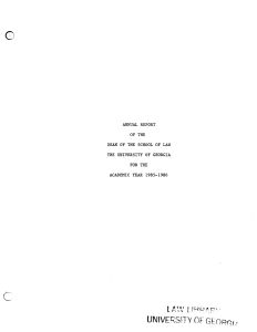Dean's Report 1986
