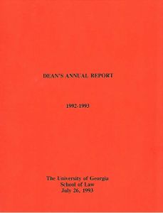 Dean's Report 1993
