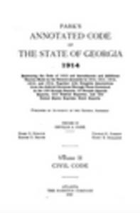 1914 Park's Annotated Code Vol. 2 Civil Code