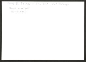 "The First Amendment and Sexual Harassment at School and at Work", Mary E. Becker, 11/2/1995 - Edith House Lecture Series image 2