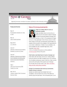 News @ Georgia Law, May 2009