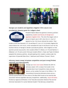 News @ Georgia Law, May 2016
