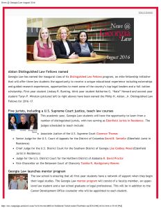 News @ Georgia Law, August 2016