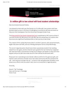 $1 million gift to law school will fund student scholarships
