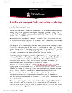 $1 million gift to support Family Justice Clinic, scholarships