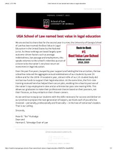 UGA School of Law named best value in legal education
