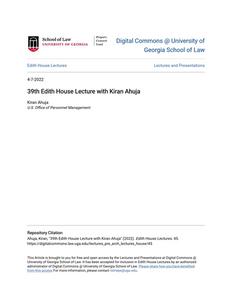 39th Edith House Lecture with Kiran Ahuja