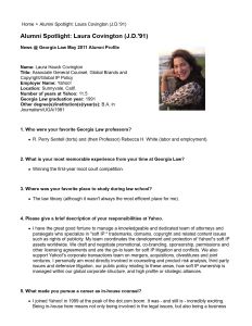 May 2011 E-newsletter Alumni Spotlight: Laura Covington (J.D.'91)