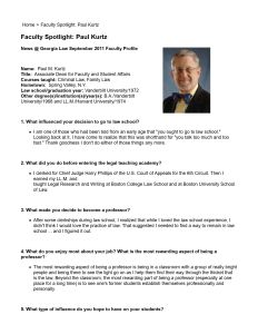 Sept. 2011 E-newsletter FacultySpotlight: Paul Kurtz