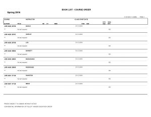 Textbook List, Spring 2016