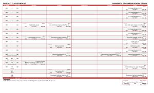 Class Schedule - Fall 2017