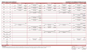 Class Schedule - Spring 2018
