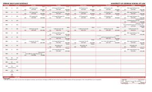 Class Schedule - Spring 2019