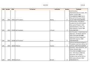 Textbook List, Fall 2018