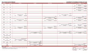 Class Schedule - Fall 2018